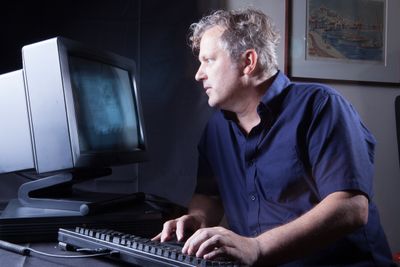 Jesse Tayler, showing the first AppStore on his NeXT Computer.